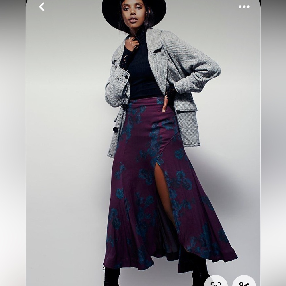 ISO Free People Olivia High Slit Maxi Skirt